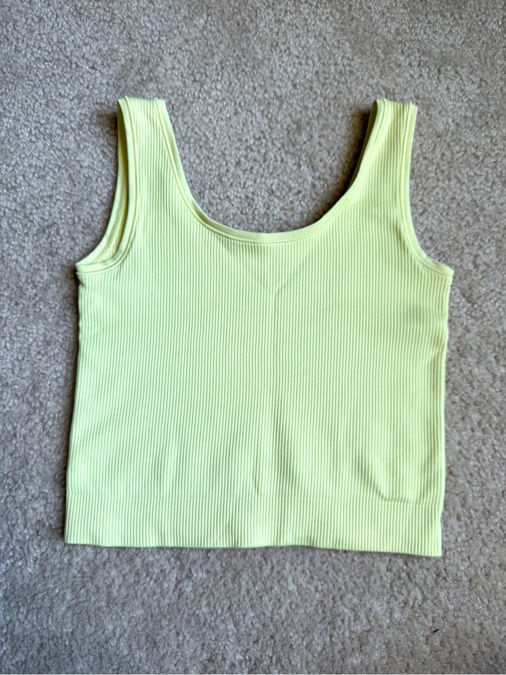 Athleta Ribbed Scoop Tank in Light Lime